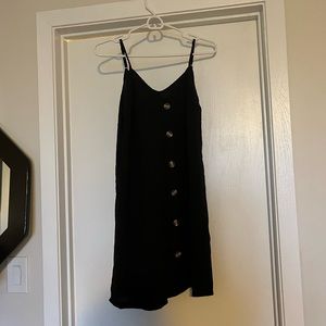 AlvaQ Women Summer Button Down V Neck Sleeveless Casual Mini Dress